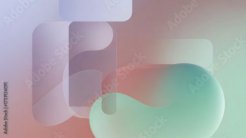 Abstract soft pastel gradient shapes with rounded edges and smooth textures