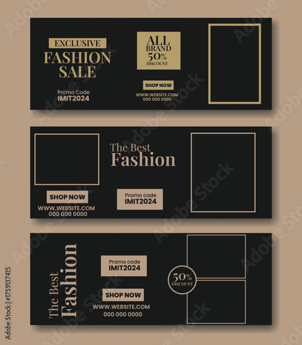 Flash sale facebook cover page timeline web ad banner template with photo place modern layout dark blue background and green shape and text design