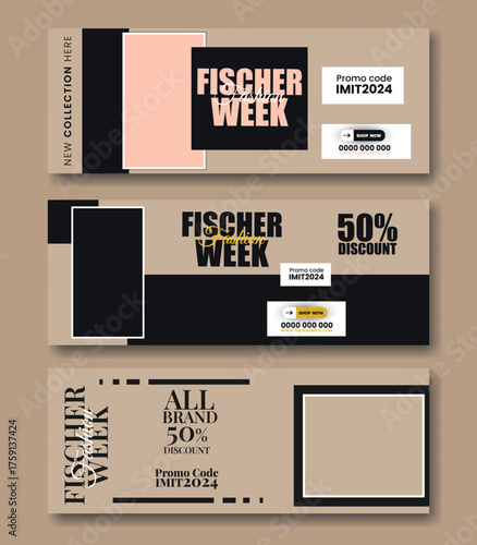 Flash sale facebook cover page timeline web ad banner template with photo place modern layout dark blue background and green shape and text design