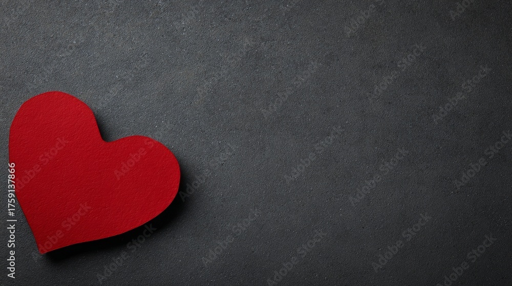 Fototapeta premium affection. A glowing red heart shape floats against a dark textured background with warm edges and soft lighting. wellbeing guides. 