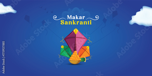 Happy Makar Sankranti Festival Greeting Background Template Design