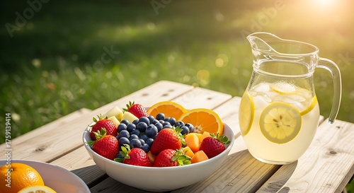 “High-speed macro shot of sliced citrus fruits and berries splashing into crystal-clear water against a white background, frozen motion, vibrant detail, refreshing summer concept, ultra-realistic 4K p