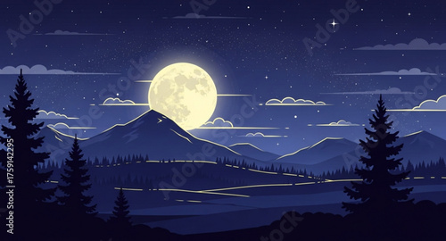 moon and mountains
