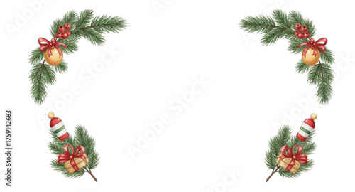 christmas wreath with holly berries