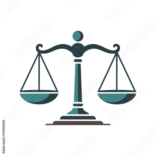 classic scale of justice icon flat vector illustration