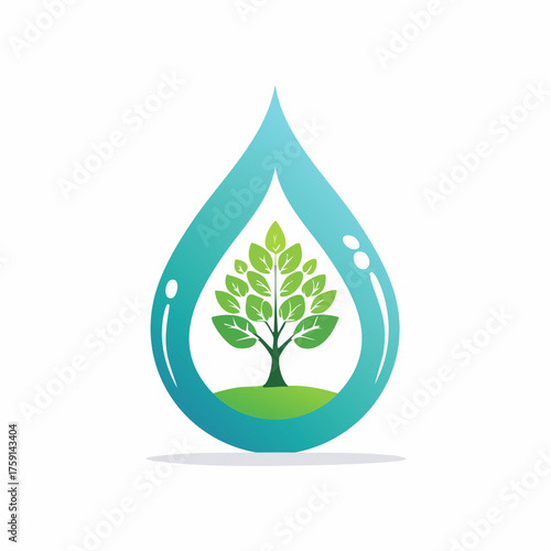 Aqueous arborescent insignia showcasing vitality and sustainable development