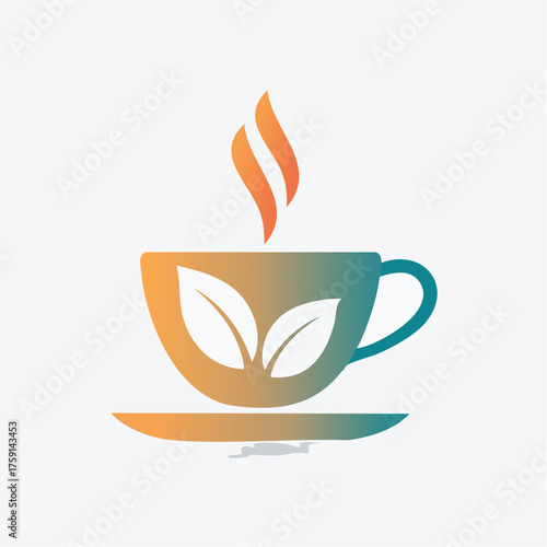 Aromatic herbal infusion logo conveying wellness through stylized botanical illustration