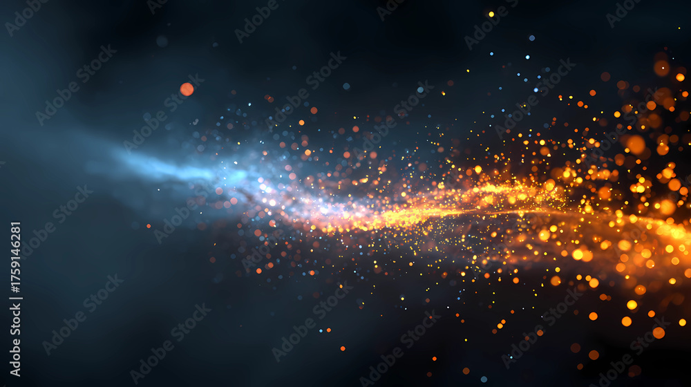 Fototapeta premium blue and orange abstract energy particles