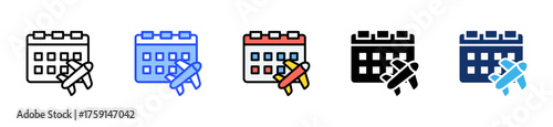 Flight Booking Icon Collection With Multiple Styles