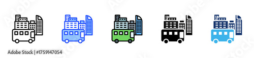 City Tour Icon Collection With Multiple Styles