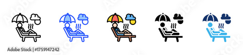 Sunbathing Icon Collection With Multiple Styles