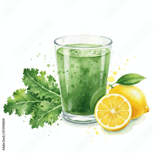 Healthy Food Watercolor Collection on White Background