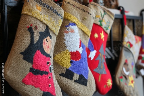 Handmade Christmas Stockings with Festive Designs