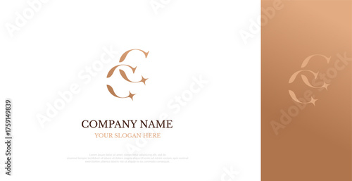 Initial CC Logo Design Elegant Vector