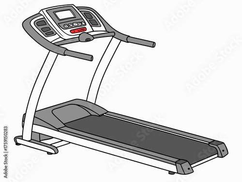 Realistic 3d treadmill running machine vector illustration for fitness vector