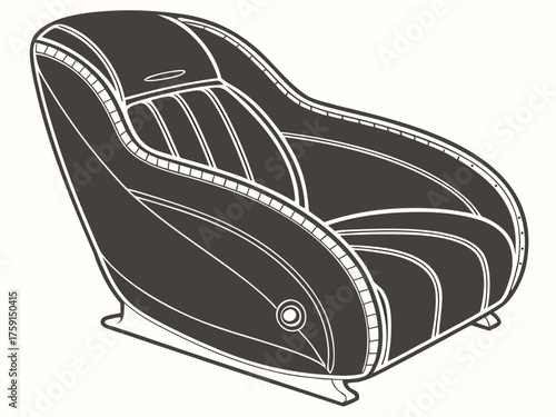 3d detailed leather car seat vector illustration scalable eps icon vector