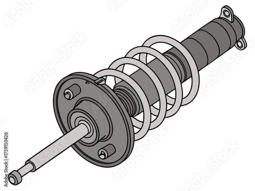 Automotive shock absorber mount vector illustration with rubber and steel components vector