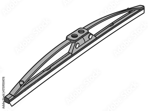 3d vector illustration of a car windshield wiper blade with detail vector