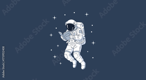 Astronaut Playing Guitar in Space Surrounded by Stars, Ideal for Album Art, Space Exploration Themes, or Creative Digital Designs