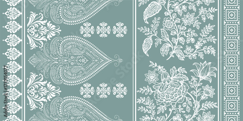 Motifs Ikat floral paisley embroidery floral. ikat ethnic Saree Sarong oriental pattern traditional.Ikat embroidery style abstract embroidery design for texture,fabric,clothing,wrapping,decoration	
