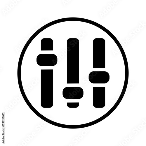 Vector solid black icon for Audio mixer