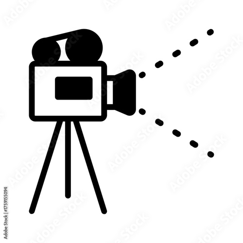 Vector solid black icon for Film projector