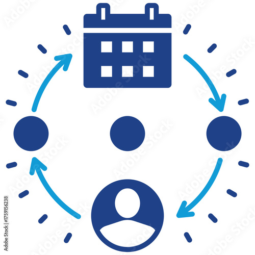 CRM Timeline Simple and clear vector icon illustrating an essential idea or function