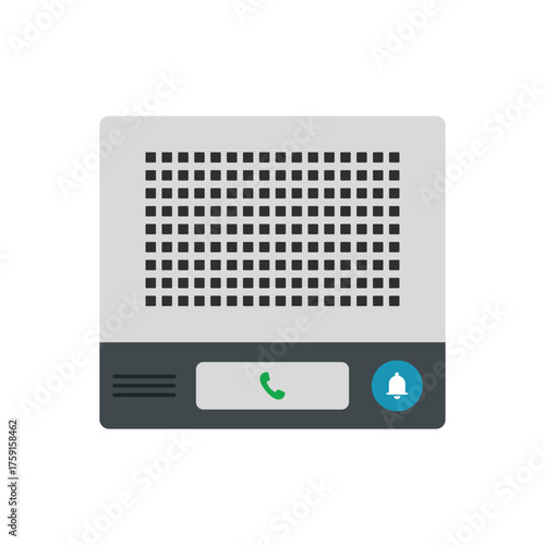 Intercom door lock flat vector design isolated on white background