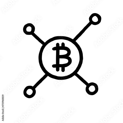 Bitcoin network icon symbolizing cryptocurrency connections