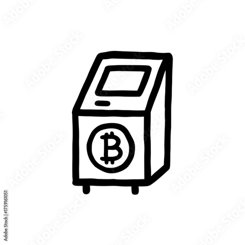Bitcoin ATM icon symbolizing cryptocurrency withdrawal and deposit