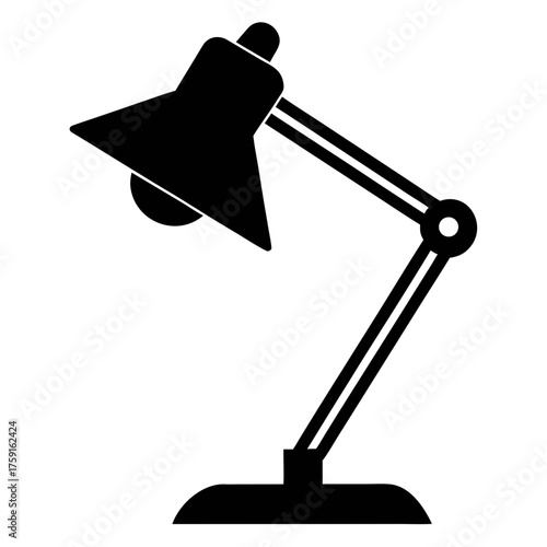 Adjustable desk lamp silhouette for study and work