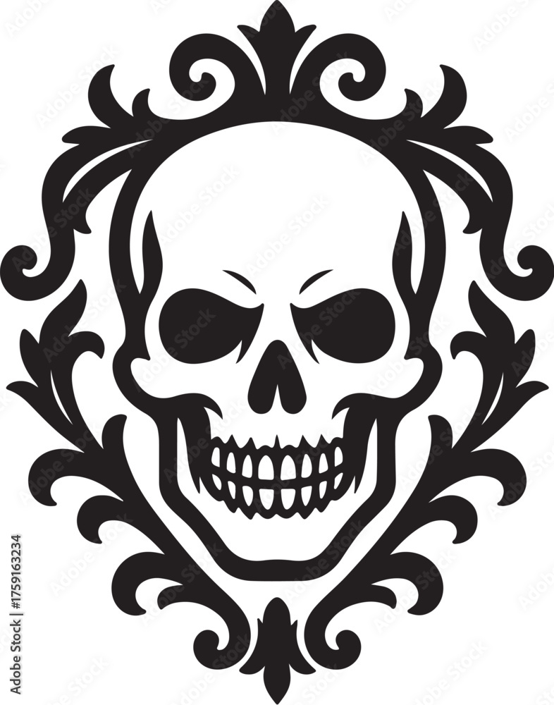 Fototapeta premium skull_gothic_frame_vector.eps
