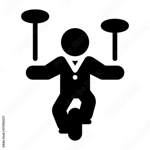 circus stunt glyph icon