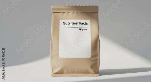 Paper bag package with label mockup for food or product