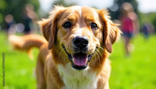 Wallpaper Mural Dog s wagging tail, blurred motion, park background, pure joy, freedom. A close up shot of a dog s tail wagging furiously, captured with motion blur to emphasize speed and excitement. The background Torontodigital.ca