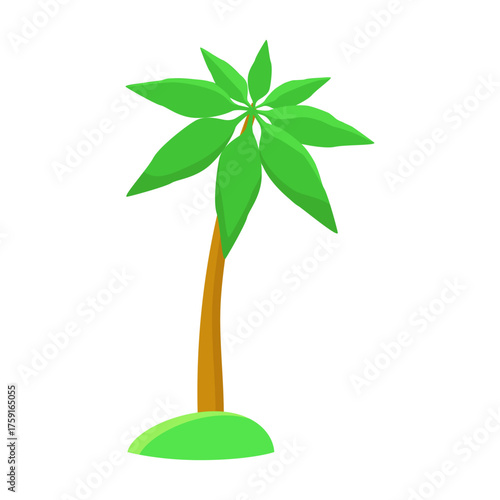 Palm Tree Island Paradise Tropical Green Escape for Relaxing Vacations and Holiday Dreams