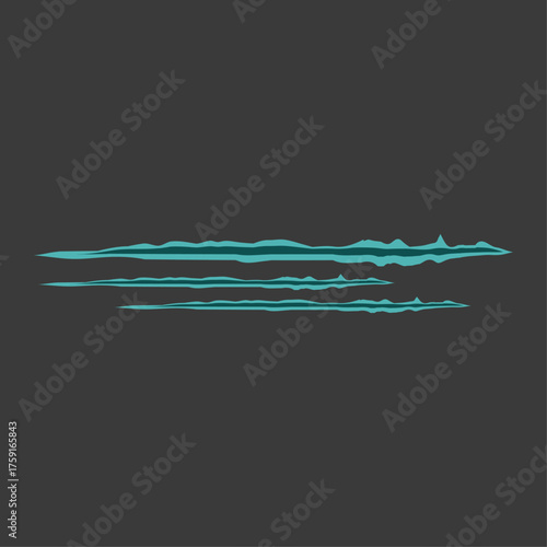 Minimalist vector illustration of abstract turquoise liquid ripples or watery reflections on a dark background