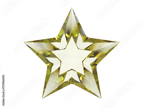 Amber crystal star used as decoration in anniversary celebrations