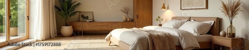 Serene Bedroom Calming Earth Tones & Natural Light for Ultimate Relaxation and Wellness
