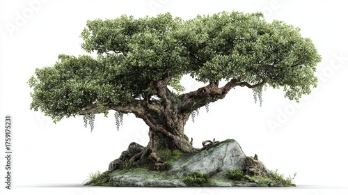 Mini enchanted tree isolated on white background