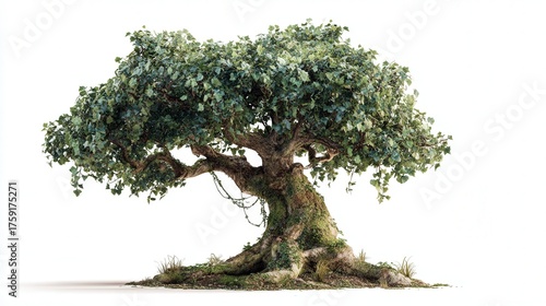 Mini enchanted tree isolated on white background