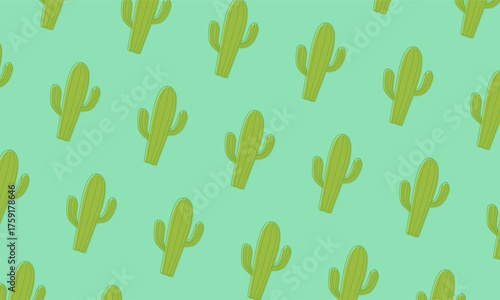 Hand drawn cactus seamless pattern with cute doodle style. Cactus pattern background. Cactus seamless pattern perfect for fabric, wallpaper, wrapping paper