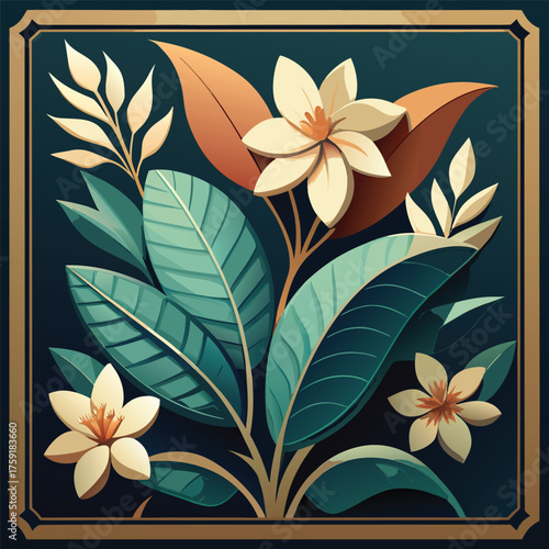 bas relief of exotic tropical flowers and leaves w (2).eps