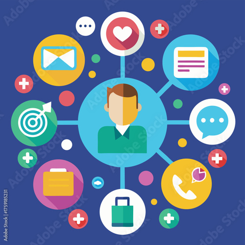 creative infographic template with flat social med.eps