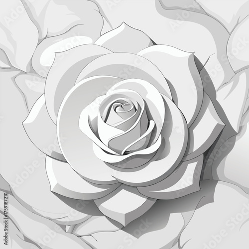 elegant white rose bas relief sculpture on marble .eps