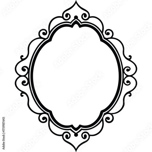 fantasy oval frame with elaborate decorations  bla