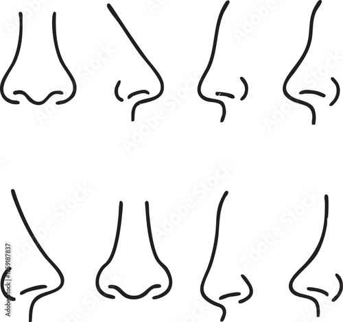 Nose Icon Black Vector Silhouette (Isolated, Editable Design)
