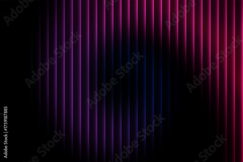 Elegant Abstract Neon Spiral, A Fusion of Pink and Purple Light Beams Creating a Mysterious Glow, Modern Digital Art with Vertical Lines and Futuristic Depth Effect.