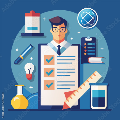 flat exam and test icons  minimal vector set (1).eps