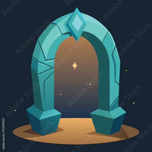 floating rune arch with spellbinding glow .eps